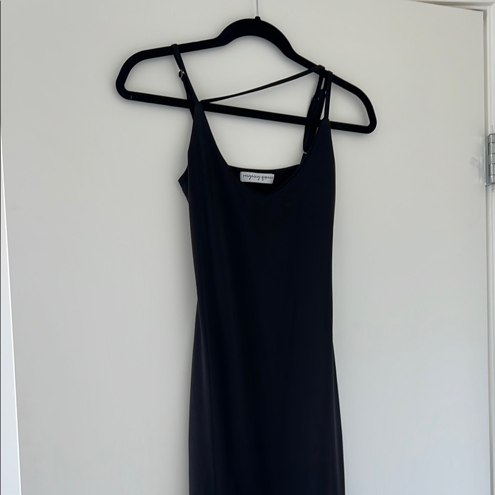 Reigning Queen Black Strappy Maxi Bodycon Dress Size Small